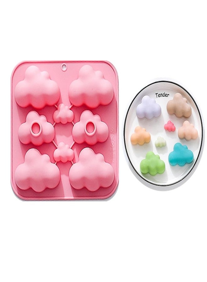 MayeBridge Cute Ice Cube Trays Silicone Cloud Chocolate Mold Wax Melt Molds Easy Release Ice Trays Non-Stick Chocolate Soap Pudding Jello Ice Cube Tray (Cloud) - Image 1